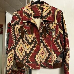 Double D Ranch Ranchwear Western Jean Jacket NEW Aztec Cowgirl